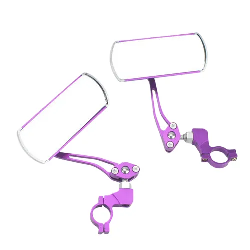 2PCS 360°Adjustable Bicycle Rear View Mirrors Foldable Handlebar Mirrors for MTB Road Bike E-Bike Scooter - Purple