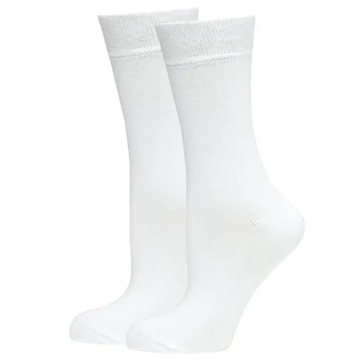 BAMBOO SOCKS Crew Natural Eco Healthy Enviro Unisex Work Anti-Bacterial Business - White