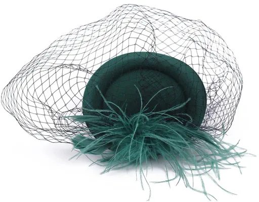 Womens Fascinators Hats Vintage Hat Hat Cocktail Tea Party Headwear with Veil for Girls and Women（Green）