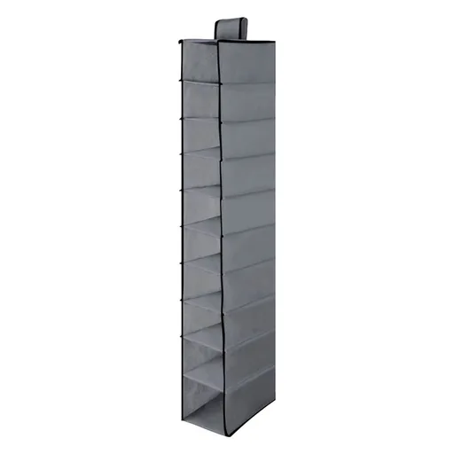 10 Layer Hanging Shoe Storage Bag - Closet Organizer for Shoes, Clothes, Toys & Cosmetics - Heavy Duty Fabric Wardrobe Organizer with Reinforced Seams for Bedroom, Dorm, Laundry Room - 47 Inch Tall