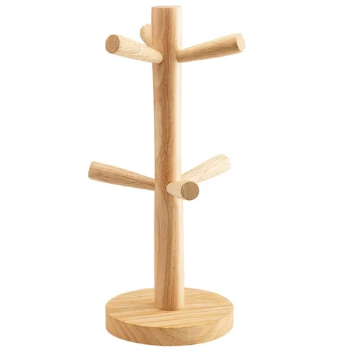 Wood Mug Tree Holder Coffee Mug Rack Tabletop Holder Wooden Stand Cup Rack Holder Teacup Tree Stand Kitchen Cup Tree Hooks