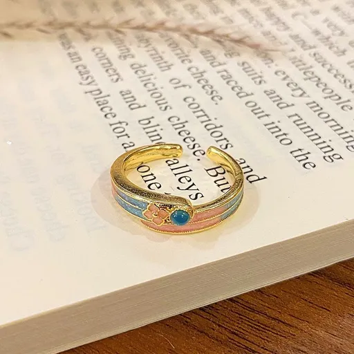 Fashion Adjustable Drip‑Paint Enamel Ring | Holiday Matching Jewelry | Light‑Luxury Versatile Ladies Finger Band