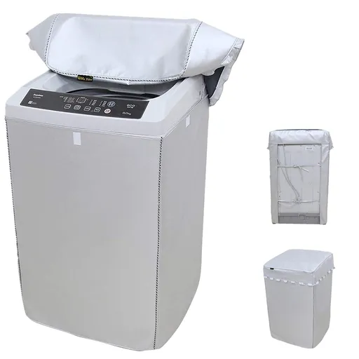 Washing Machine Cover Thickening Double-side silver coated fabric Waterproof Sunscreen dust-proof cover (24"25"38"inches X-L)
