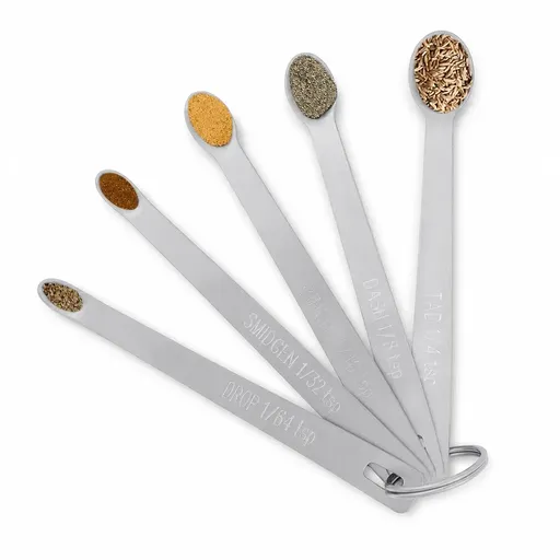 5 Pack Stainless Steel Mini Measuring Spoons, Compact Kitchen Measuring Spoon Set for Baking, Cooking and Seasoning