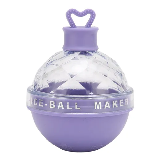 Ice Ball Mould Soft Bottom Cute Shape Round Ice Mold Maker for Wine Coffee Fruit Tea Purple
