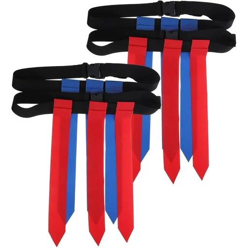 4pcs Flag Football Belts Adjustable Waist Flags for Outdoor Competition and Practice