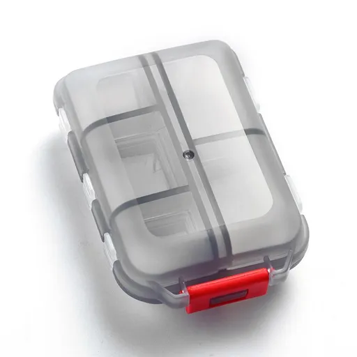 14 Travel Pill Organizer Box with Labels - Travel Medicine Case Kit - Pocket Daily Pharmacy Container （2pcs Grey and Green）