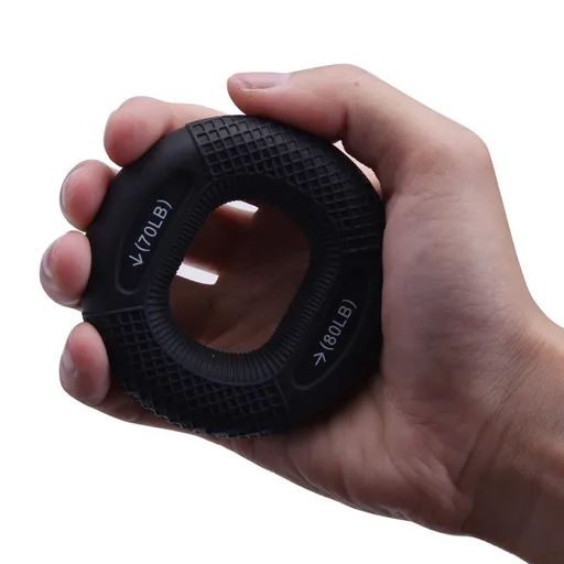 Black 70/80LB 2-Pack Silicone Hand Grip Strengthener Rings - Dual-Resistance Finger Exerciser and Forearm Trainer for Muscle Recovery and Carpal Tunnel Prevention