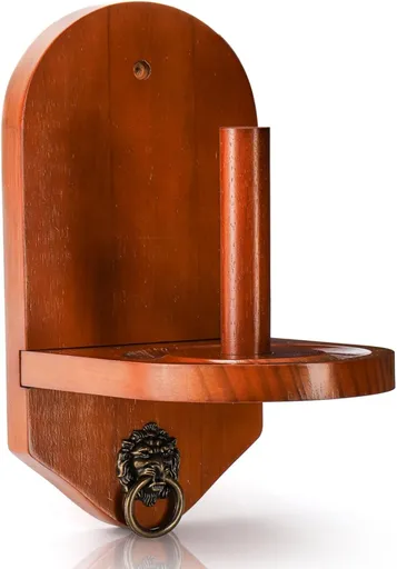 Wall Mounted Cone Chalk Holder, Solid Wood Pool Hand Billiards Table Holder with Beveled Edge and Hardware, Accessories
