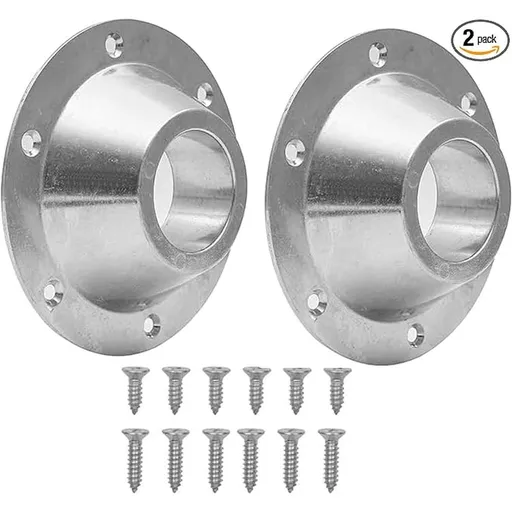 2-Pack Silver Aluminum RV Table Base, Floor Mount Pedestal Stand with Mounting Screws for Camper Trailer