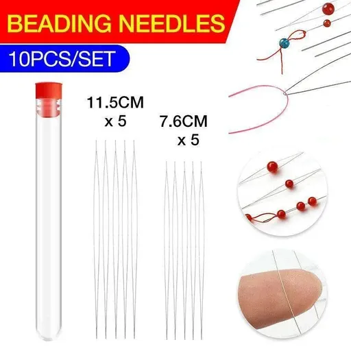 10Pc Big Eye Beading Needles for Jewelry & Bracelet DIY