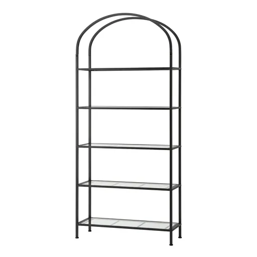 Artiss 5 Tiers Bookshelf Industrial Etagere Bookcase Display Shelf Black