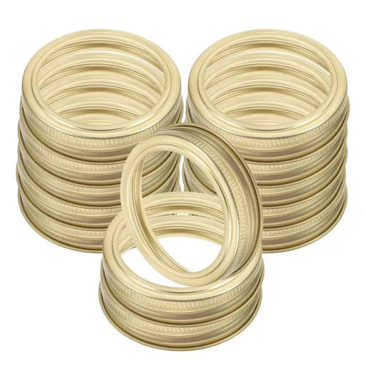 Tinplate Canning Jar Rings Regular Mouth Golden Metal Bands for Home 20Pcs