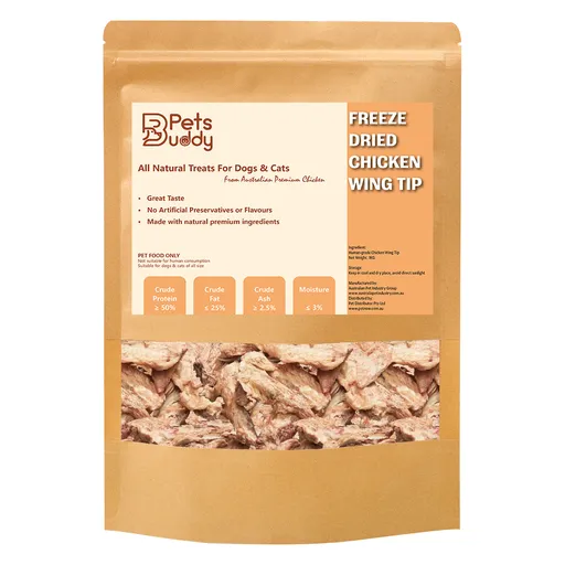 PetsBuddy Freeze Dried Treat Chicken Wing Tip 1kg