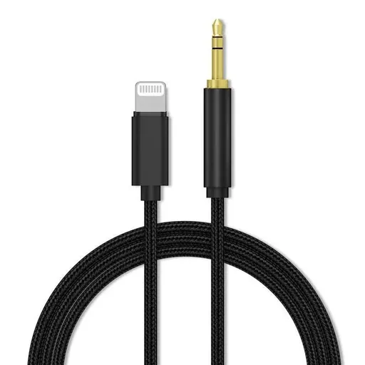 Lightning to 3.5mm Aux Audio Cable Adapter for Car Speaker Headphone Sound System - Black