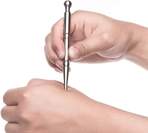 Stainless Steel Deep Tissue Massage Tool-Manual Acupuncture Pen-Trigger Point Massage Relief Pain Therapy Tools Full Body Relaxing Trigger Self-Massage Acupressure Bar (A)-A