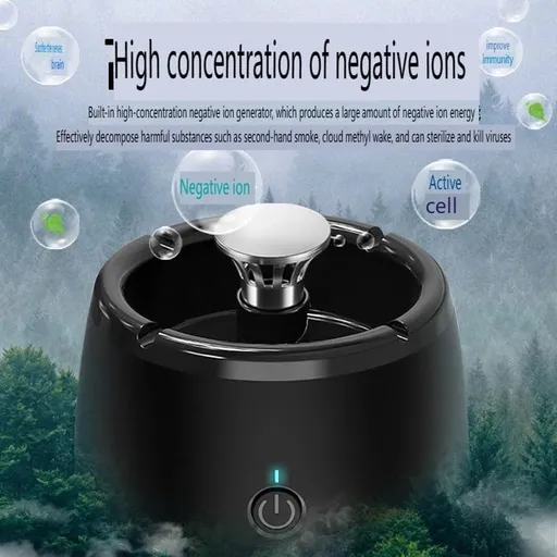 Indoor Smokeless Ashtray, Smokers Ashtray Purifier Ashtray, Smokers Air Purifier, Best For Car Office Or Home, Usb Rechargeable