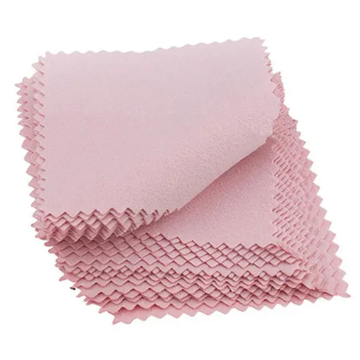 50 Pcs Jewelry Polishing Cloth, Silver Gold Jewelry Cleaner Cloth (Pink), Gifts for Men and Women for Jewelry, Rings, Necklaces.