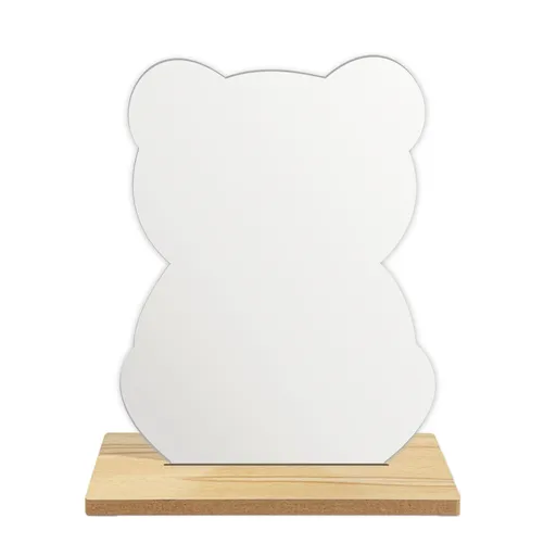 Stand Up Irregular Mirror,Little Bear Mirror for Desk,Not Fragile Acrylic Makeup Mirror,Funky Aesthetic Vanity Mirror for Office