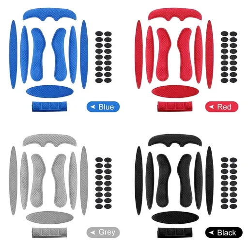 Helmet Chin Pad Helmet Foam Pads Replacement Set Soft Breathable Sponge Lining for Helmets and Helmets Red Blue Grey Black 8 Head Pads 1 Chin Pad