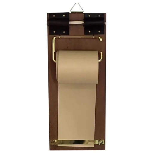 Wall Mounted Kraft Paper Roll Dispenser with Cutter, Retro Refillable Craft Paper Holder for Notes Sketching Memo, Hanging Writing Clipboard for Kitchen Office and Wall Decor