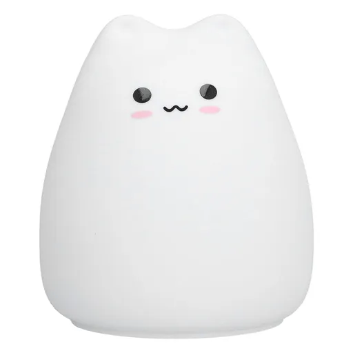 LED Tap Lamp Cat Shaped 7 Colors Changing Silicone Night Light for Home Bedroom Children's Room
