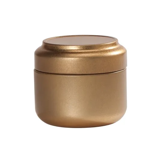 Round Metal Tea Caddy with Secure Lid for Loose Leaf Tea, Coffee, Sweets and Small Dry Goods, Compact Kitchen Storage Tin, Bronze