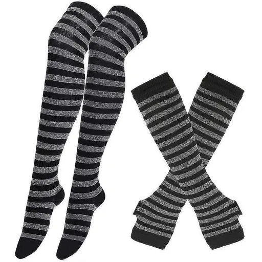 Women Knitted Fingerless Arm Sleeves Winter Costume Party Gloves