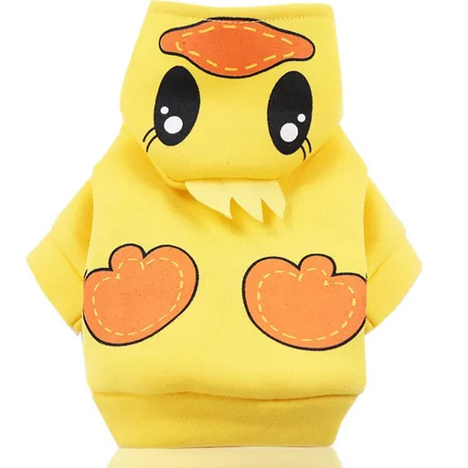 Shine Pet Costume Hooded Cartoon Dog Cat Clothes Yellow Duck with Hood on Two Legs 2XL bust 55 back length 45cm