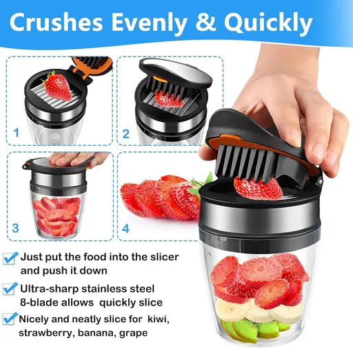 Banana Slicer| Kiwi Cutter | Heavy Duty Stainless Steel Strawberry Egg Slicer for Soft Fruit | Quickly Making Fruit Vegetable