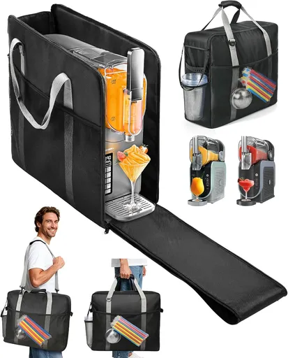 Carrying Bag for Ninja Slhie Machine FS301 & FS300, Portable Travel Tote Storage Bag with Front-Opening Design for Frozen Drink Maker, Thick Padded Protector for Machine Accessories