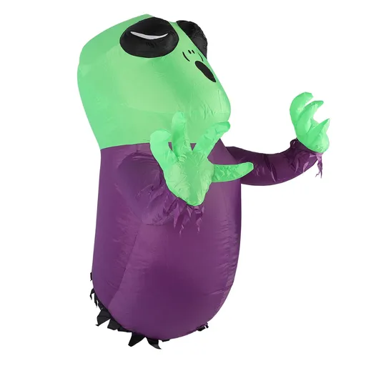 Window Blow Up Alien 3.9ft LED Powerful Blower 210T Polyester Fiber IP44 Water Resistant Ghost Broke Out From Window for Decoration EU Plug 220‑240V
