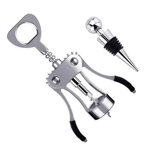 Bottle Opener Luxury Corkscrew with Stopper Set for Wine Enthusiast Waiters-Sleeve Anchors, Stainless Steel