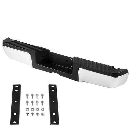 Steel Rear Step Bumper for 2008-2016 Ford F250 F350 Super Duty Heavy-Duty Chrome with Step Pad
