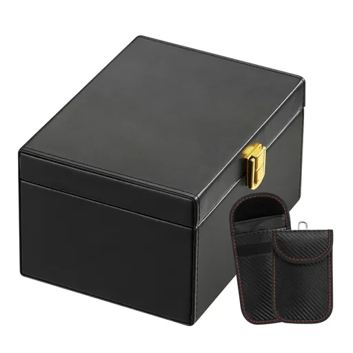 Faraday Box Signal Blocking Holder for 5~8 Car Keys with 2 Key Bags Black