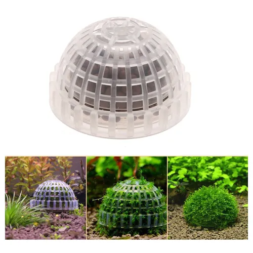 Moss Ball Filter Plastic Half Ball Moss Holder for Fish Tank 5x3cm