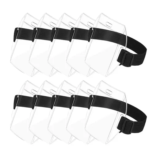 Arm Badge Holder Armband ID Card Badge Holder with Adjustment Buckle Universal Size for Work Passes (10pcs)