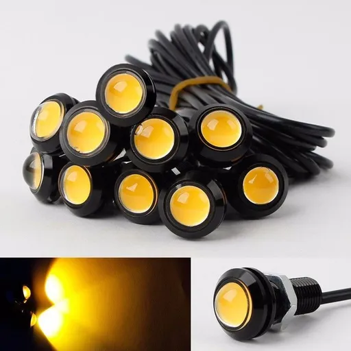 EyeBulbs Ultra thin Bumper DRL Fog Lights Motorcycle Light Daytime Running DRL Tail Backup Light Car Motor Marker Lights(Yellow)