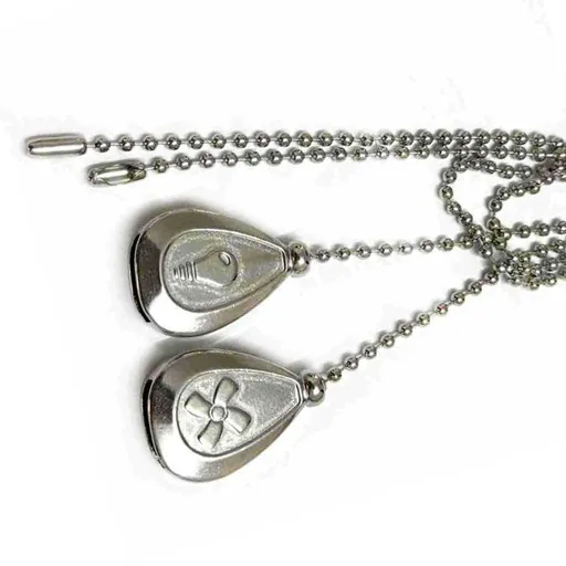 4PCS Ceiling Fan Pull Chain 12 Inch Zinc Alloy Iron Decorative Classic Drop Shaped Pendant Pull Chain Extension for Ceiling Fan and Light Silver