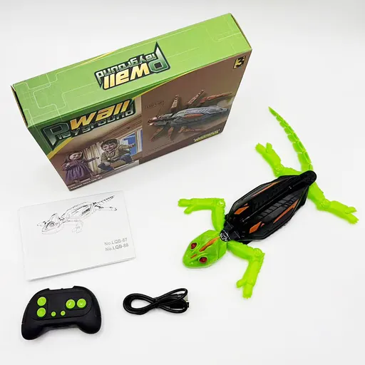 RC Wall Climbing Gecko Toy Anti-Gravity Rechargeable 360 Stunt Rotation