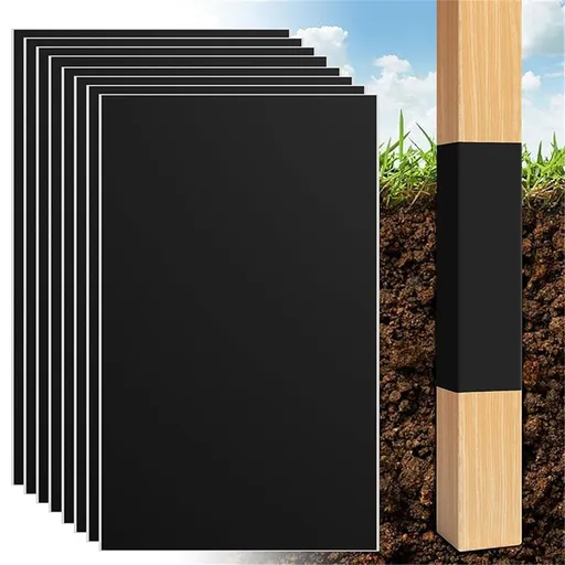 Post Sleeve, 16.7 x 10.4 in Fence Post Sleeve, Saver Posts 3*3 to 5x5 & 5"-7" Round， Rot Proof Wrap, Fits Mailbox/Dog House/Deck Posts (8Pcs)