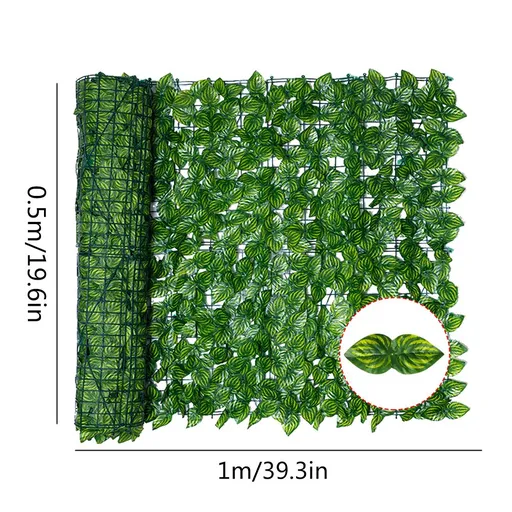 Artificial Leaf Screening Roll UV Fade Protected Hedging Wall Landscaping Garden Fence Balcony Screen for Indoor Outdoor Decor