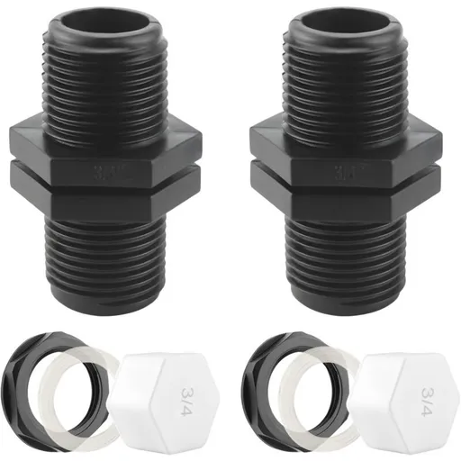 Overflow Tank Bulkhead Nipple with Gasket for 1000 Liter Rain Tank, 25mm 0.75 Inch