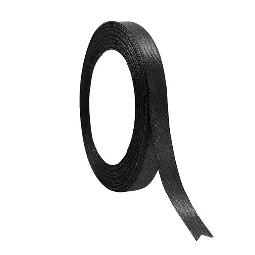10mm Width Satin Hair Ribbon Wedding Party Decoration Gift Banquet 22m - Black