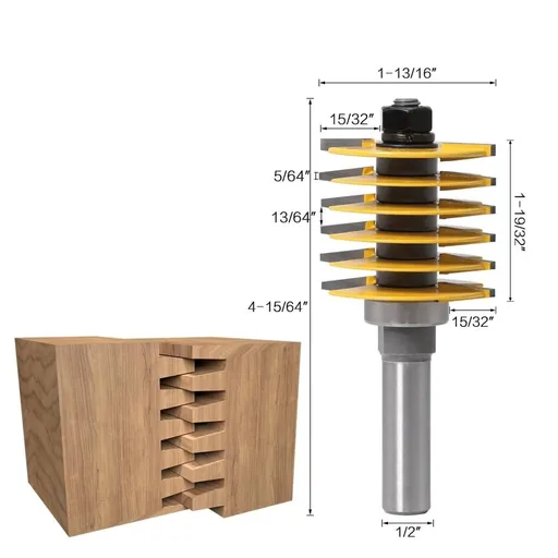 Router Bit Finger Joint 1/2 Inch Shank YG6 Alloy Cutter High Hardness