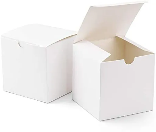 100 Pack of White 8x8x8cm Square Cube Card Gift Box - Folding Packaging Small rectangle/square Boxes for Wedding Jewelry Gift Party Favor Model Candy Chocolate Soap Box