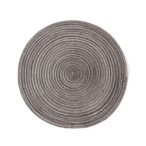 6pcs Round Heat-Resistant Placemat, Black Coffee, 38cm