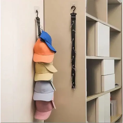 Efficient Hat Organizer with 360° Swivel Hook and Durable Clips for Caps, Hats, and Visors – Space-Saving Wall or Closet Mount Solution for Entryways, Bedrooms, and Wardrobes (8-Clips)