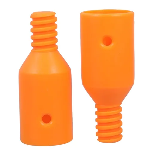 2Pcs Threaded Tip Replacement Plastic Grip Orange for Mop and Broom