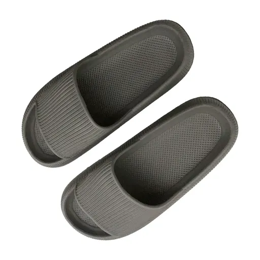 Ultra-Soft Pillow Slides EVA Slippers for Indoor Outdoor Use – Thick Anti-Slip Sole - Grey 42-43